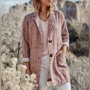 J. JILL Petite Women’s Red /White Harper Relaxed Boyfriend Blazer Size XLP